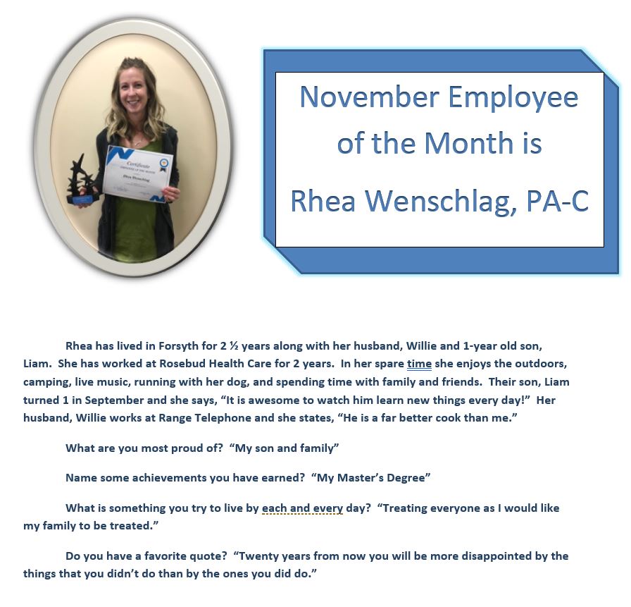 November Employee of the month